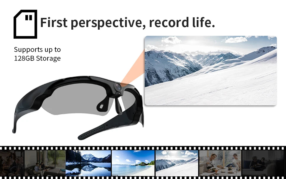 HD 1080P Wearable Cycling Camera Glasses