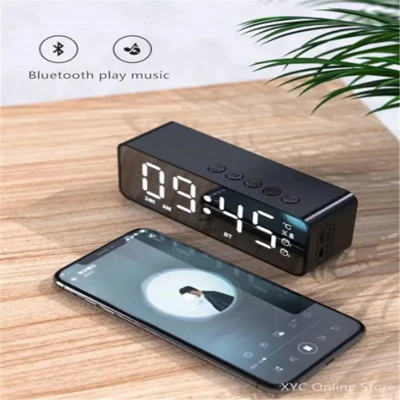 Mini Wireless Bluetooth Speaker with Alarm Clock & Voice Broadcast