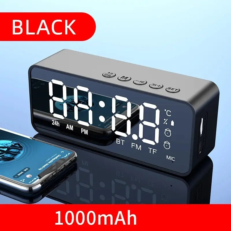 Mini Wireless Bluetooth Speaker with Alarm Clock & Voice Broadcast
