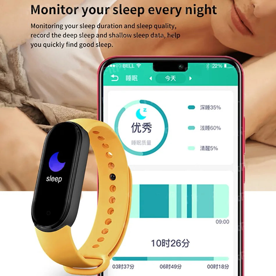 M6 Smartwatch Fitness Tracker with Heart Rate & Blood Pressure Monitor
